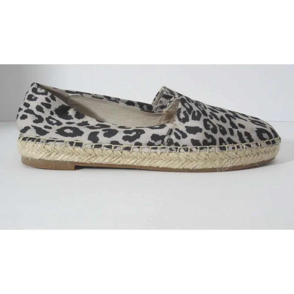 Sanctuary Leopard 7 Leather Espadrille Slip On Shoes